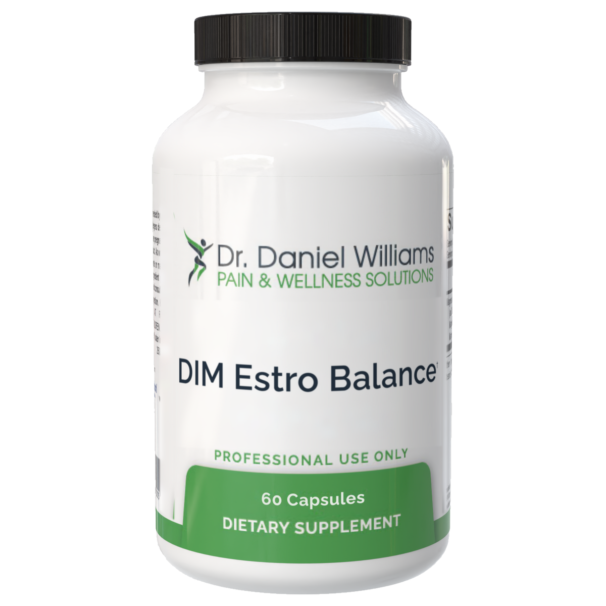 DIM Estro Balance supplement bottle by Dr. Daniel Williams, 60 capsules