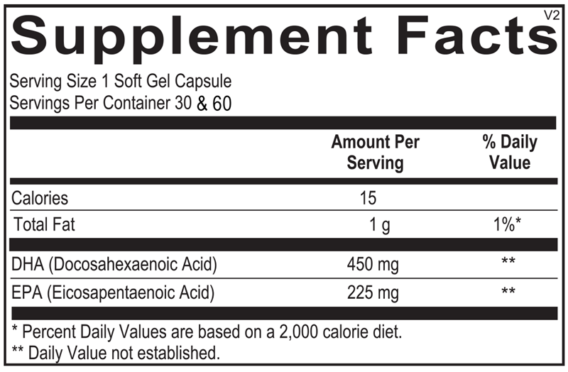 Orthomega V - Vegan/Vegetarian Omega-3 Fatty Acid Oil Supplement - 30 count